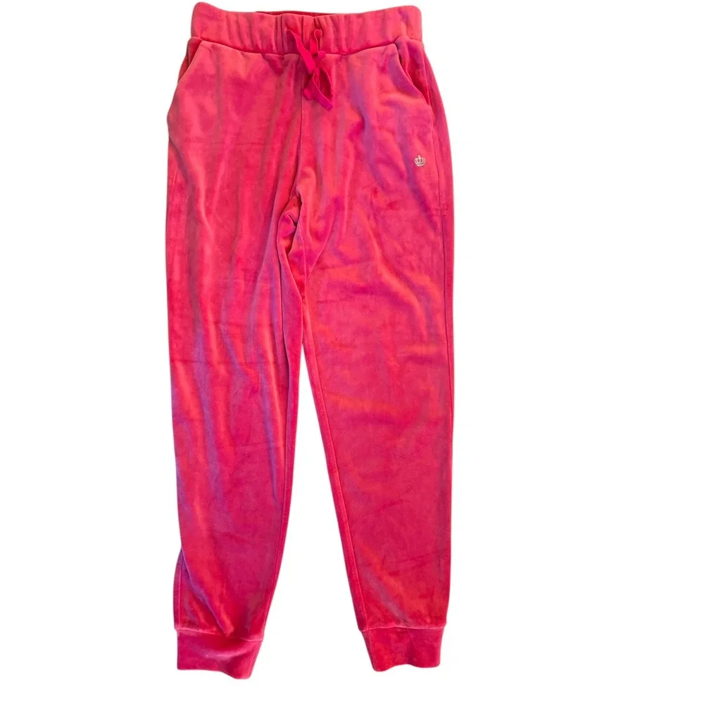Juicy Couture Velour Joggers Sweatpants Drawstring Pockets Pink XS‎ Y2K